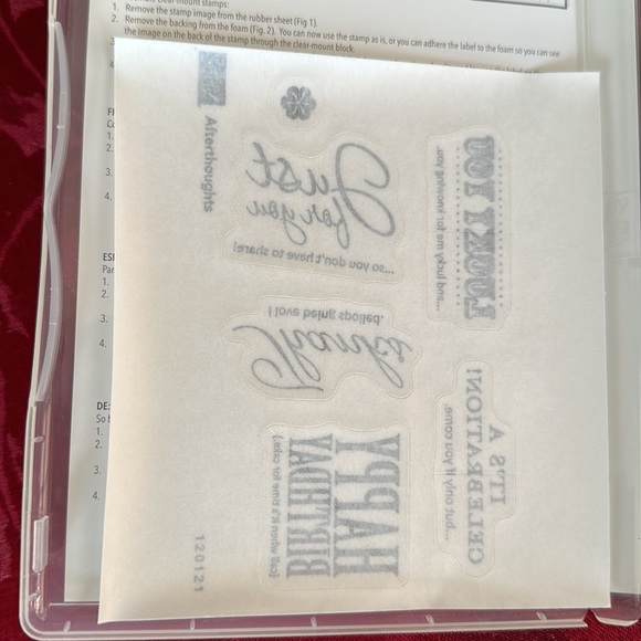 🚨LAST CHANCE🚨Stampin’ Up! RETIRED Hostess Cling Afterthoughts Stamp Set NIB - Picture 3 of 3